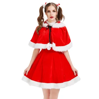 Täiskasvanud Naised, Jõulud Xmas Punane Kleit Salli Varjatud Halloween Rolli Mängida Dress Up Cosplay Kostüüm
