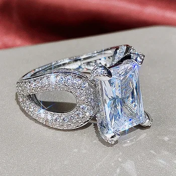 Uus Geniaalne abielusõrmused Naiste Äsja loodud Luxury Crystal Kuupmeetri Tsirkooniumoksiid Ring Ettepaneku Kaasamise Avalduse Ehted